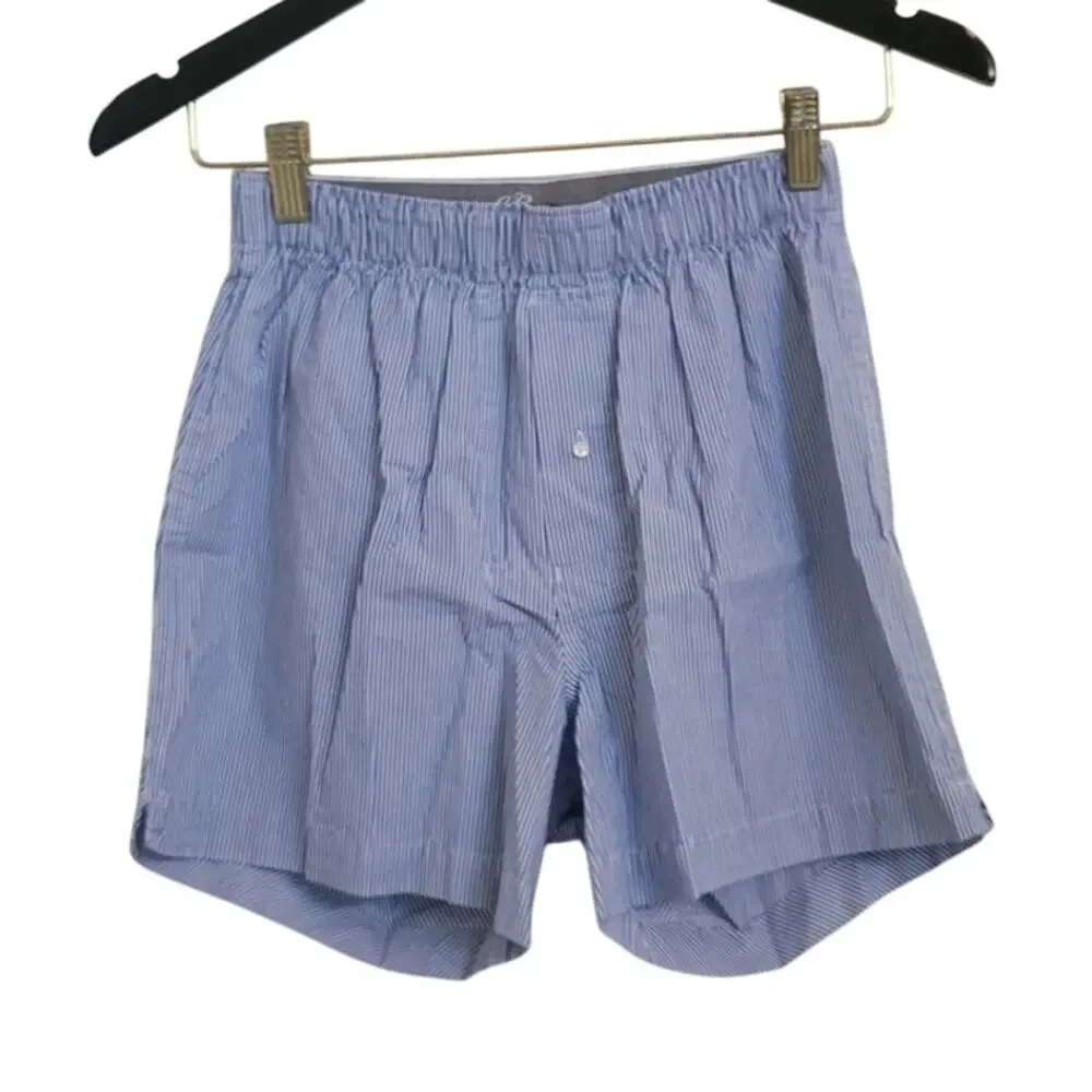 NWOT J. Crew Men's Blue Striped Boxer Shorts XS